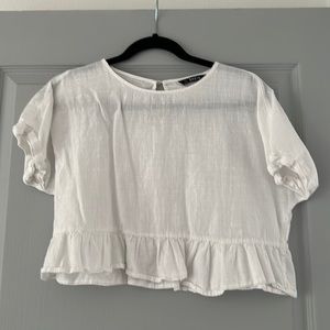 White Crop top blouse